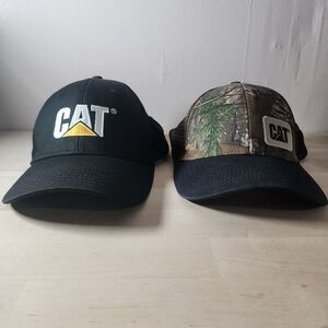 2 Caterpillar Equipment Camo Snapback‎ Trucker Mesh Camouflage Hunting Cap Hat
